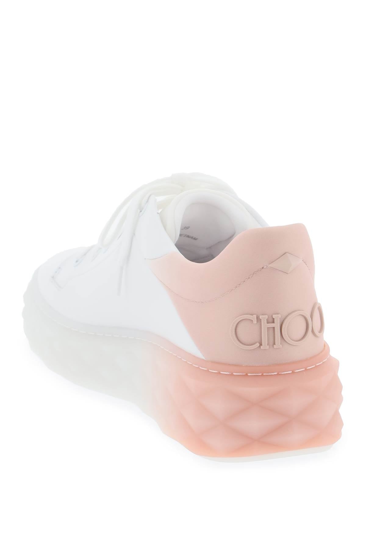 JIMMY CHOO Faceted Leather Sneakers with Maxi Sole for Women