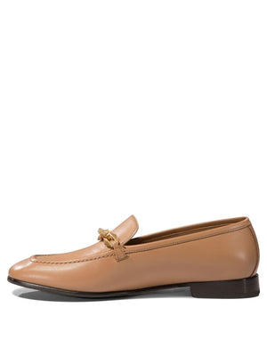 JIMMY CHOO Elegant Diamond Tilda Loafers with Gold Chain Accent - 15mm Heel