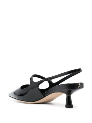 JIMMY CHOO Elegant Patent Leather Slingback Pumps 45mm