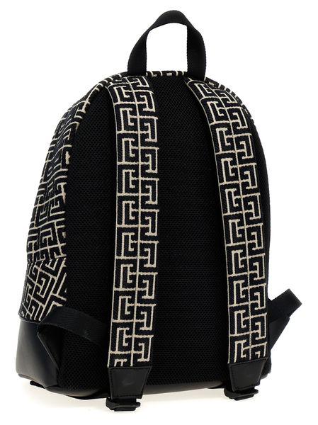 BALMAIN Elegant Monogram Jacquard Mini Backpack