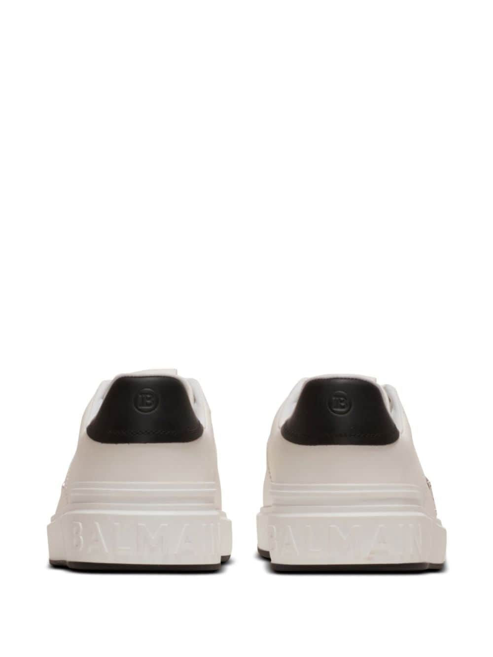 BALMAIN Monochrome Calfskin Court Sneakers