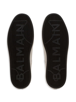 BALMAIN Monochrome Calfskin Court Sneakers