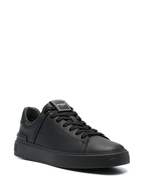 BALMAIN B-Court Black Leather Sneakers