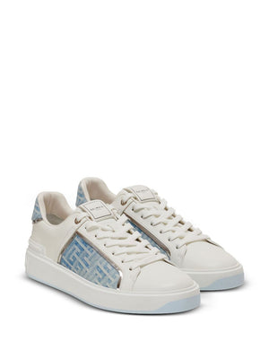 BALMAIN Men's Bcourt Calfskin Denim Sneakers