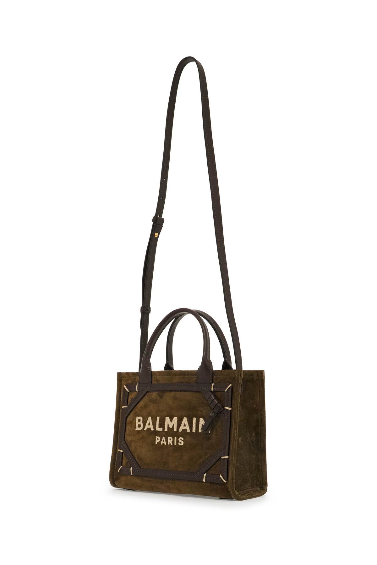 BALMAIN Suede B-ARMY Tote Handbag