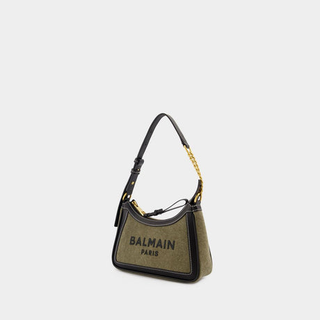 BALMAIN Chic Canvas Mini Shoulder Bag in Khaki