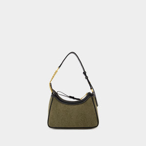 BALMAIN Chic Canvas Mini Shoulder Bag in Khaki