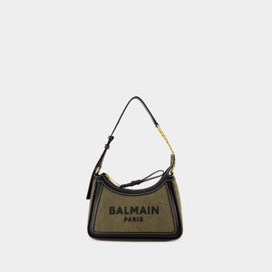 BALMAIN Chic Canvas Mini Shoulder Bag in Khaki