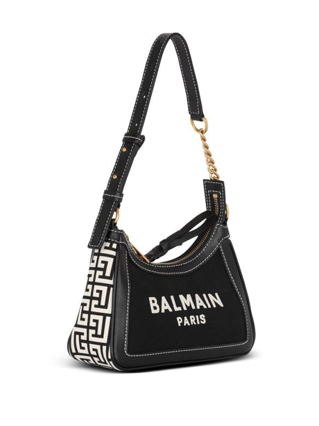 BALMAIN Chic Mini Canvas & Leather Crossbody Bag