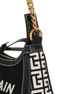 BALMAIN Chic Mini Canvas & Leather Crossbody Bag