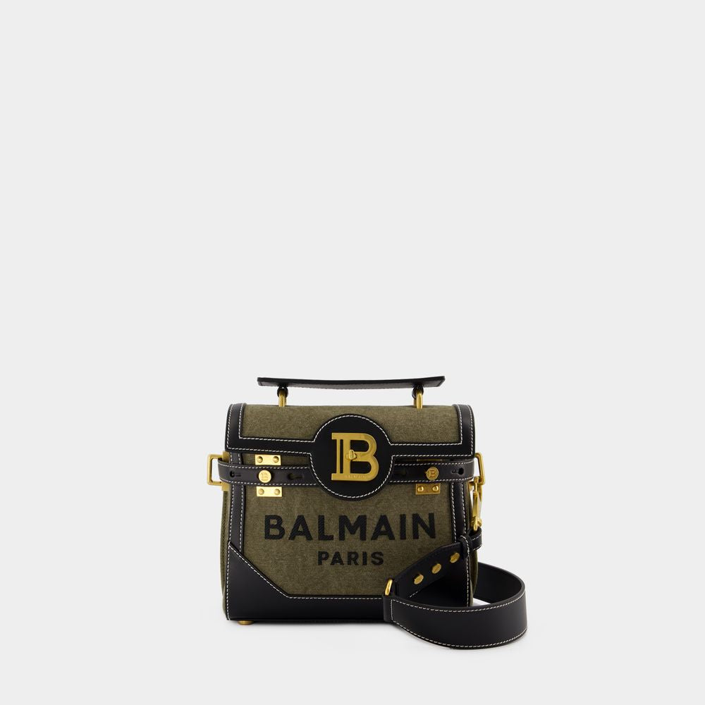 BALMAIN Khaki Canvas Mini Crossbody