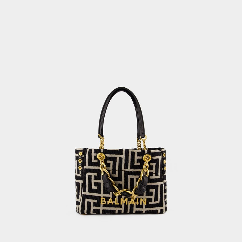 BALMAIN Elegant Mini 1945 Jacquard Tote