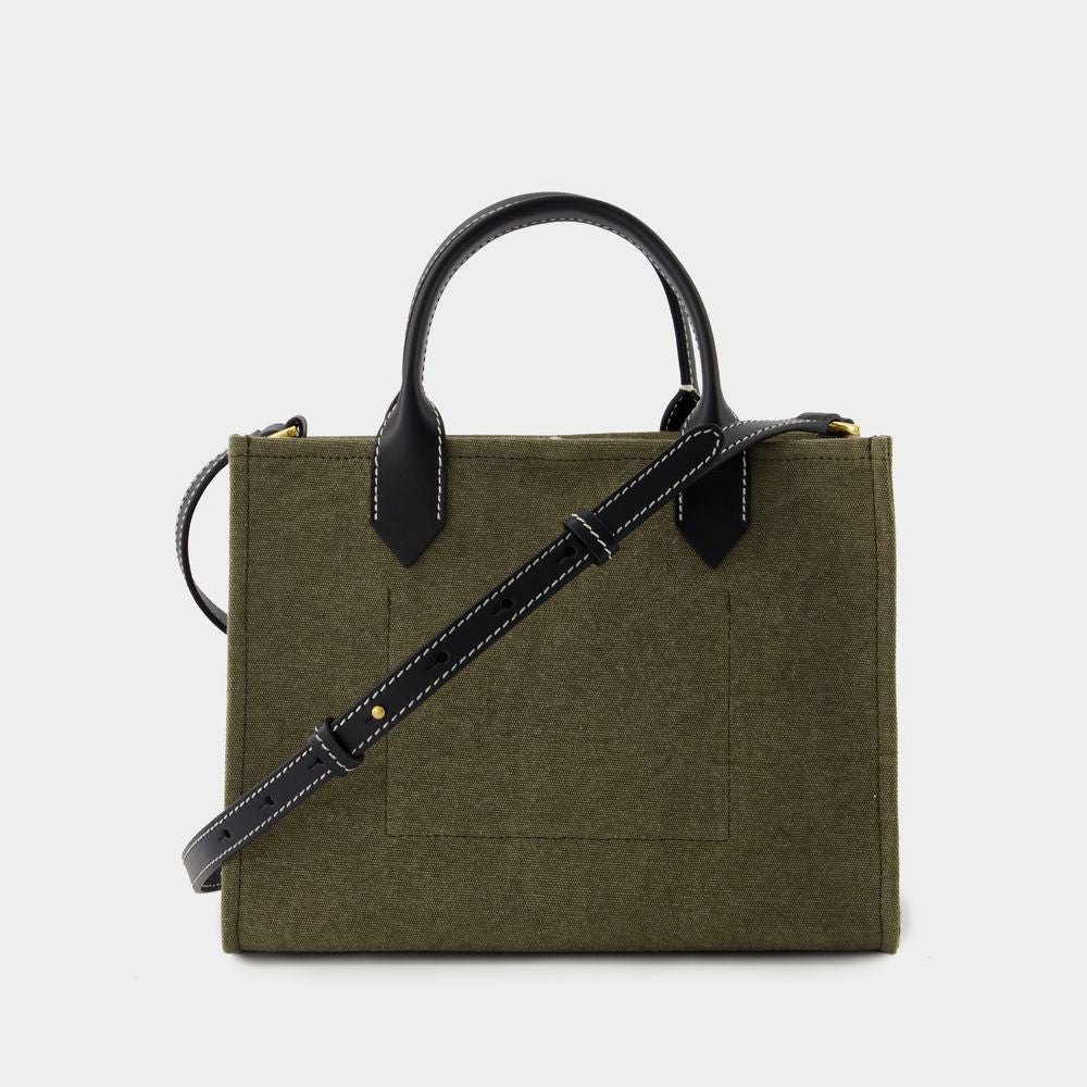 BALMAIN Chic Khaki Canvas Tote