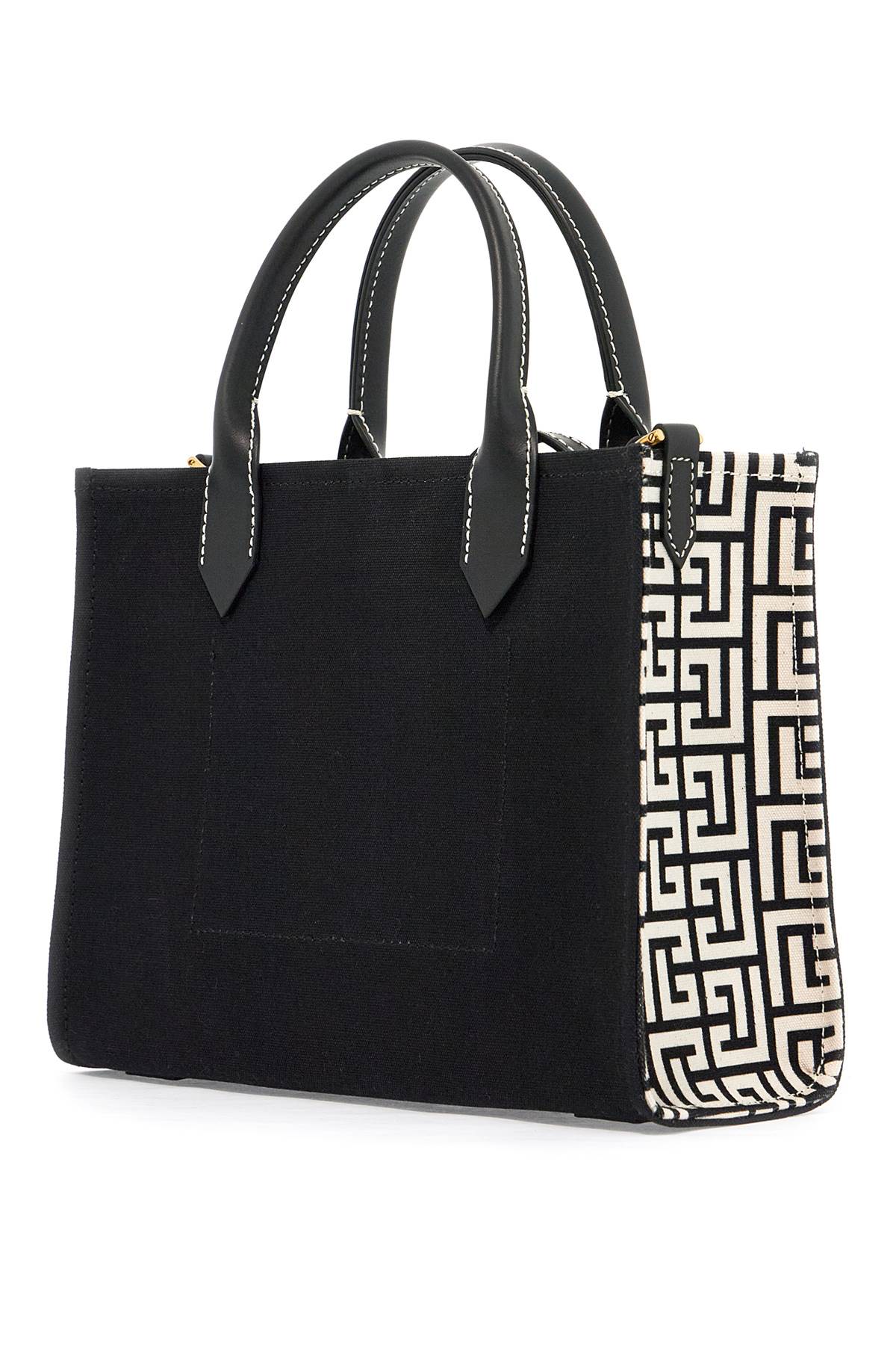 BALMAIN Chic Canvas & Leather Monogram Tote