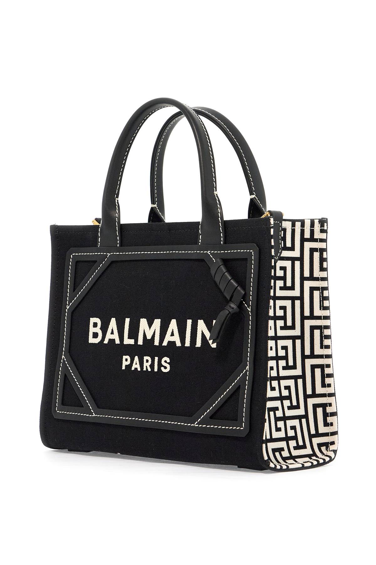 BALMAIN Chic Canvas & Leather Monogram Tote