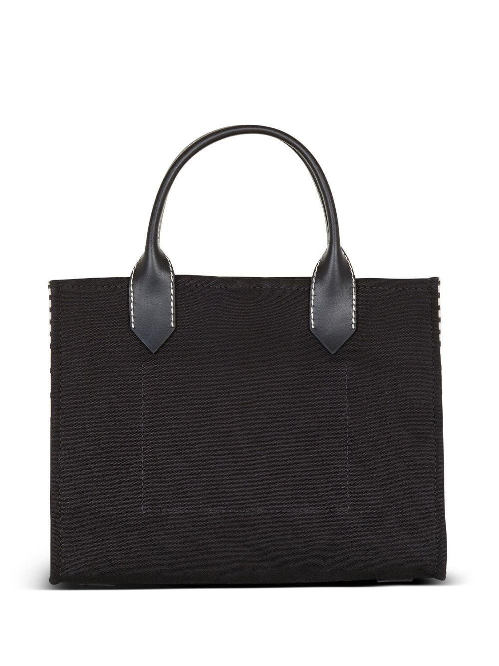 BALMAIN Chic Monogram Mini Tote in Black and White