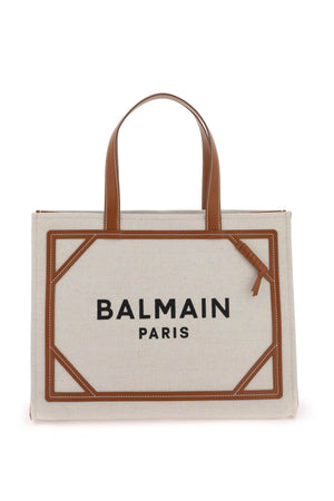 BALMAIN Chic Canvas and Leather Tote with Embroidered Detail