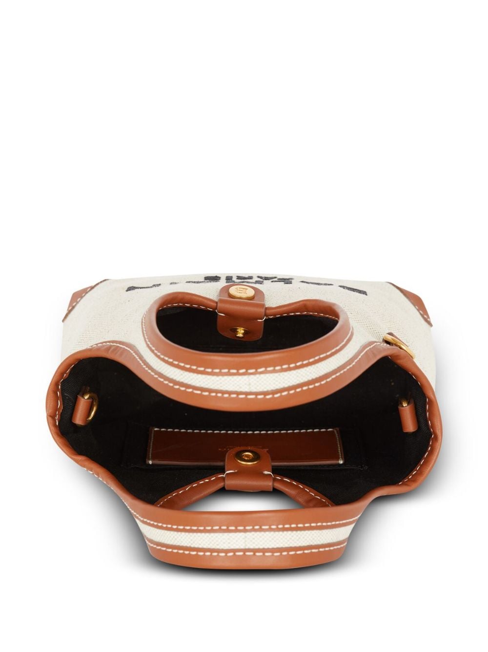 BALMAIN Chic Mini Canvas & Leather Handbag