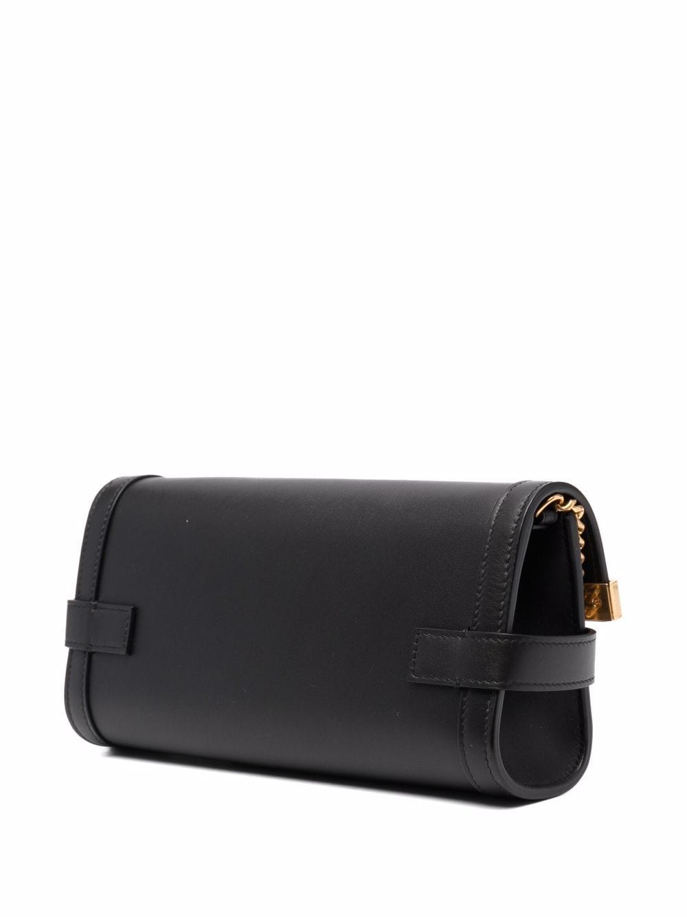 BALMAIN Luxury Black Leather Mini Clutch