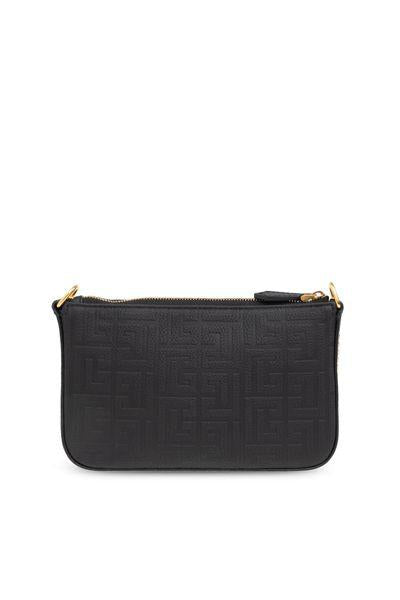 BALMAIN Elegant Noir Mini Zip Handbag