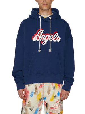 PALM ANGELS Men's Blue Athletic Sweatshirt with Hood for SS22