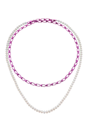 Double Necklace with Removable Pearl Insert - SS23 Collection
