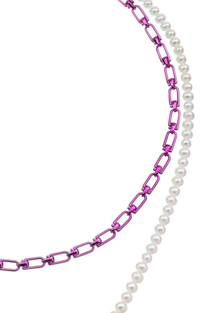 Double Necklace with Removable Pearl Insert - SS23 Collection