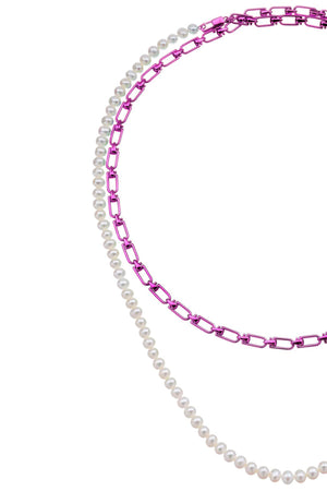 Double Necklace with Removable Pearl Insert - SS23 Collection