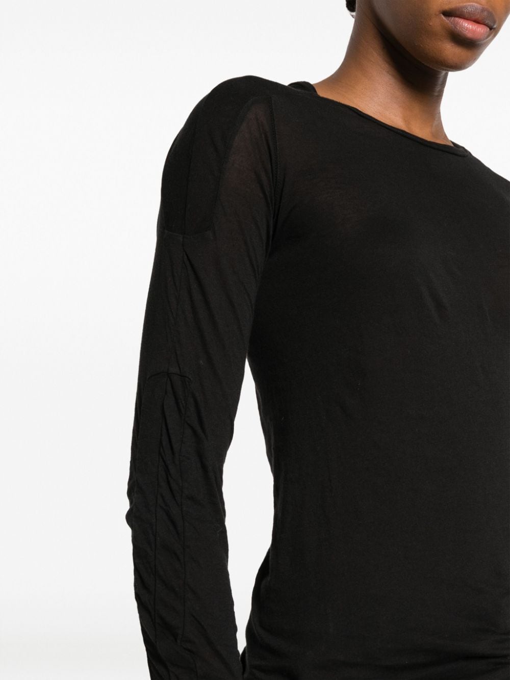 オーガニックコットン ダメージ加工 ロングスリーブTシャツ - ブラック