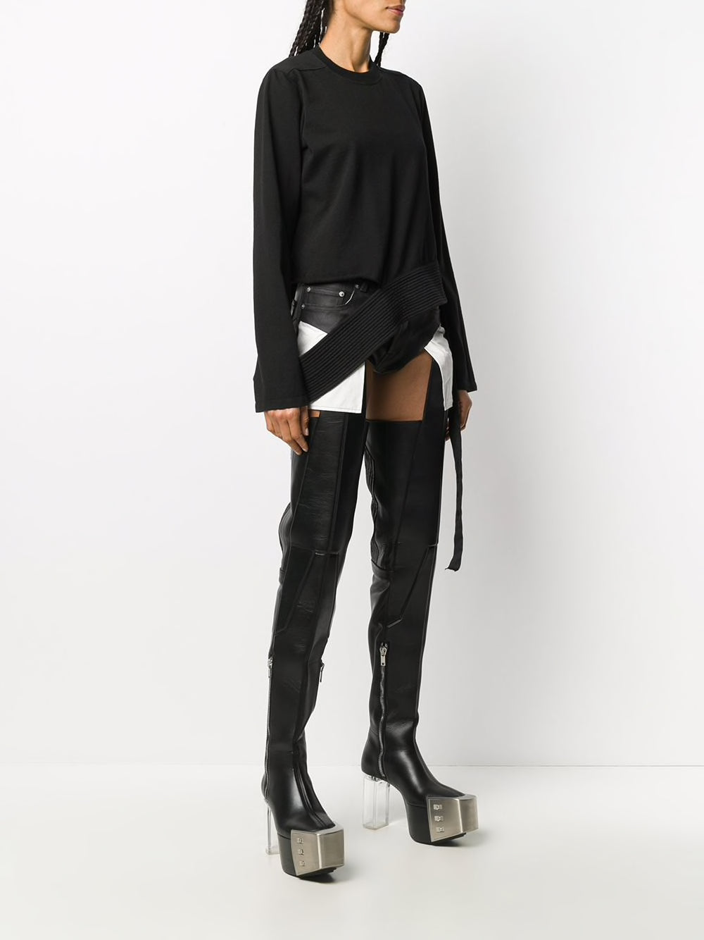 RICK OWENS Cut-Out Crewneck Sweatshirt