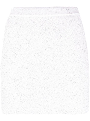 MISSONI White Sequin Chevron-Knit Miniskirt for Women - FW23 Collection