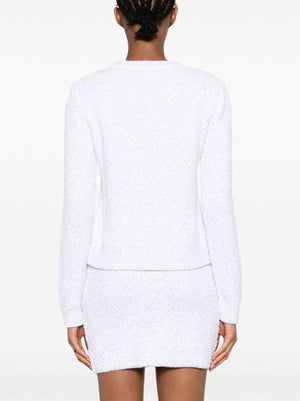 MISSONI White Chevron-Knit Sequin Jumper for Women from FW23 Collection