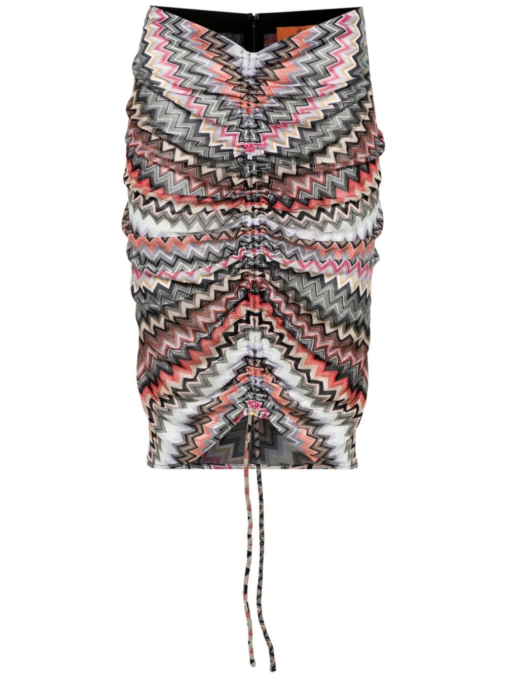 تنورة ميني متعددة الألوان من خليط القطن بتصميم متموج