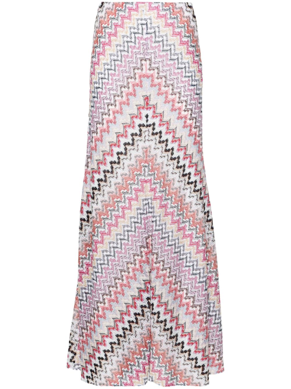 Pink Zigzag Pattern Long Skirt for Women - SS24 Collection