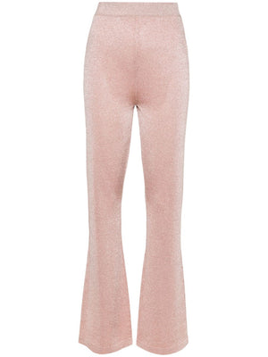粉紅色高腰喇叭褲