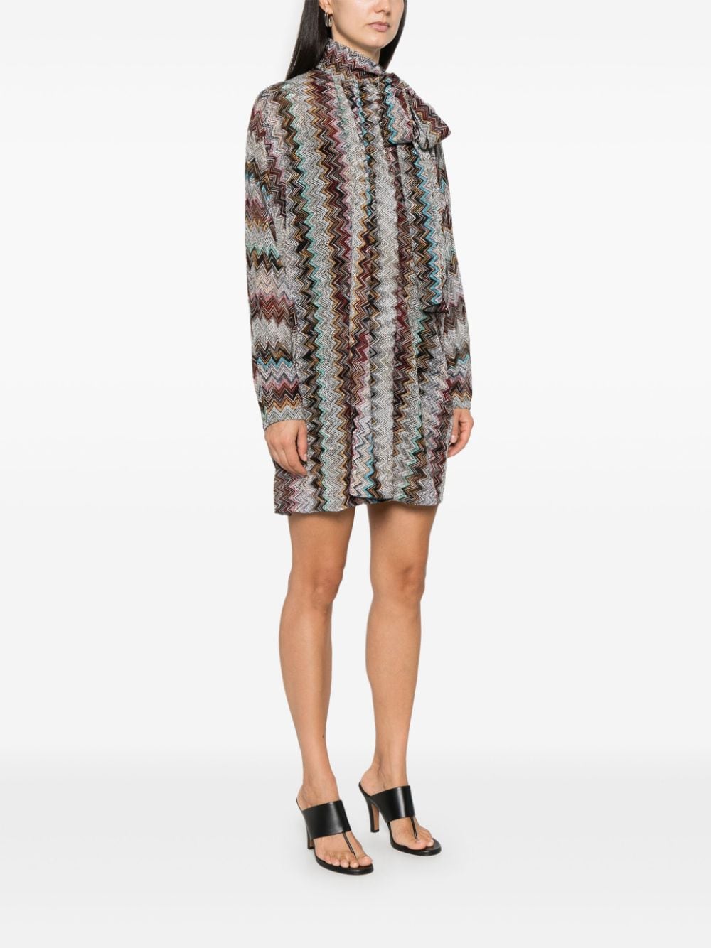 MISSONI Multi-Color Zig Zag Motif Mini Dress for Women