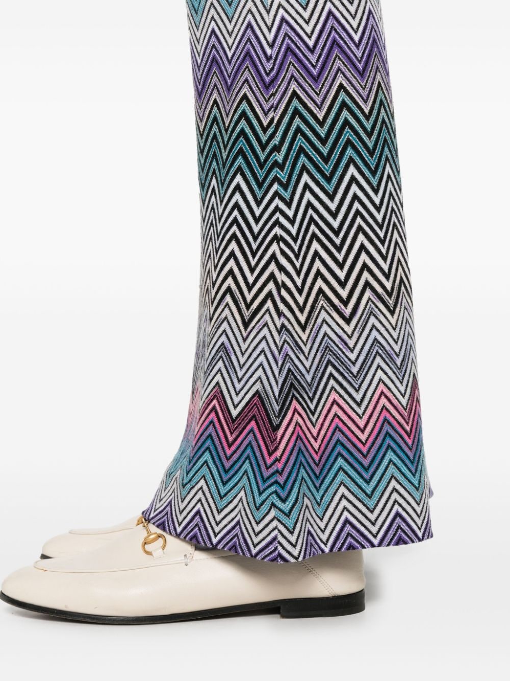 MISSONI Zigzag Flare Wool Trousers