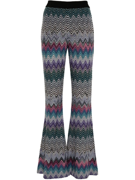 MISSONI Wool Zig-Zag Flare Pants - Size 40