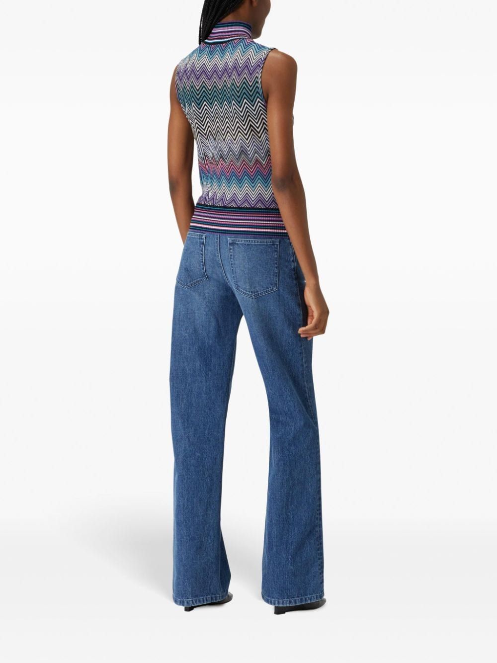 MISSONI Zigzag Wool Top with High Neck