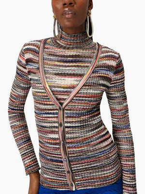 MISSONI Striped V-Neck Cardigan