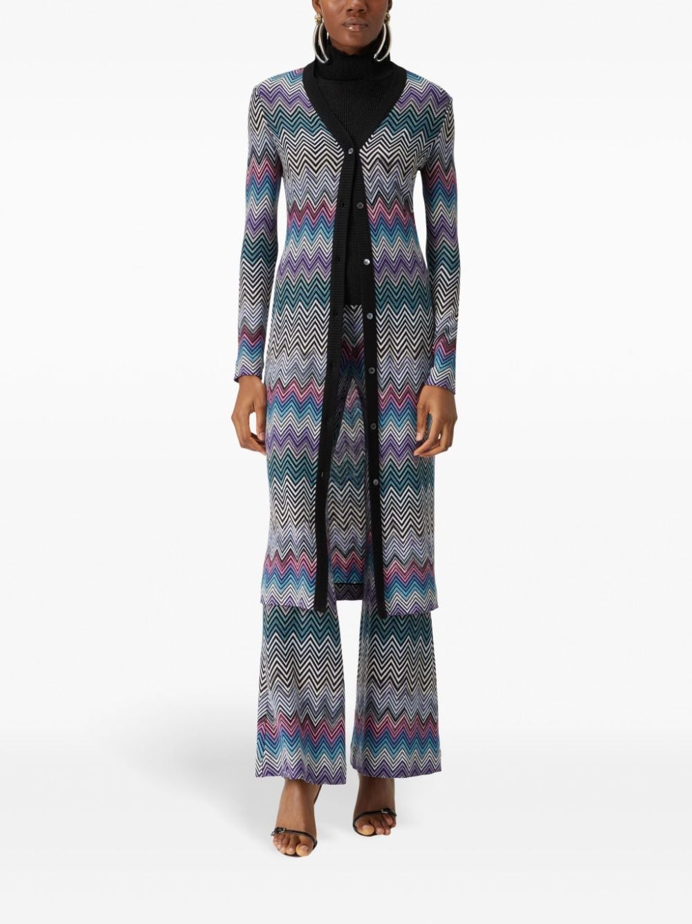 MISSONI Slim Fit Long Wool Cardigan - Size 40 IT