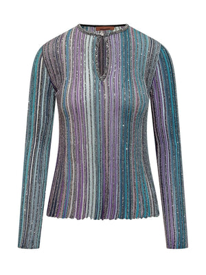 MISSONI Elegant Metallic Viscose Sweater for Women - Fall/Winter 2024