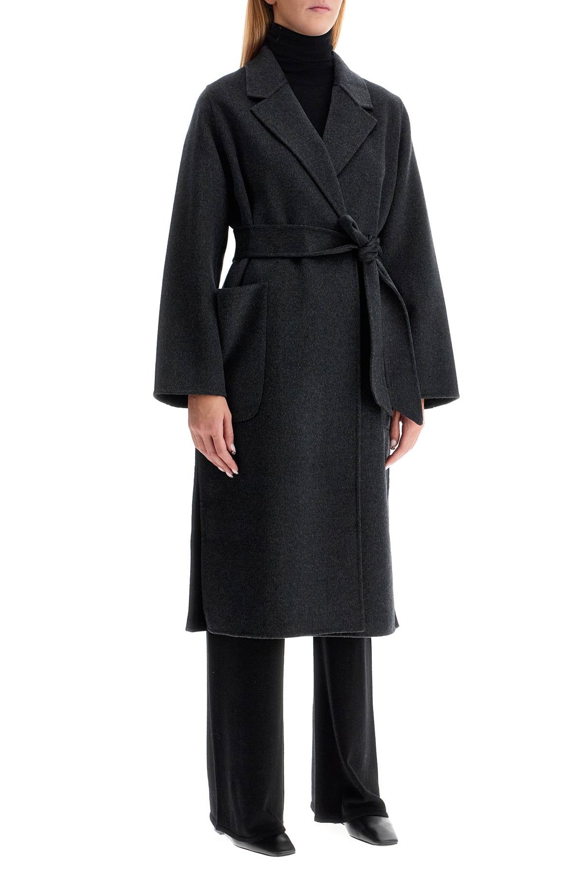 THE DYNAMIS STUDIO Long Wrap Jacket with Peak Lapels