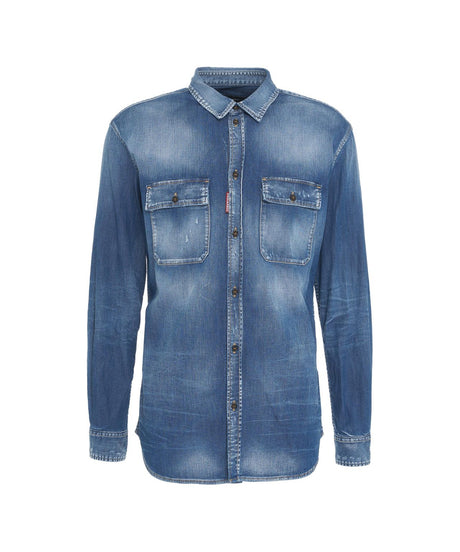 DSQUARED2 Distressed Denim Shirt 'Dan' for Men