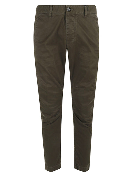 DSQUARED2 Military Green Trousers for Men - Tapered Leg Style