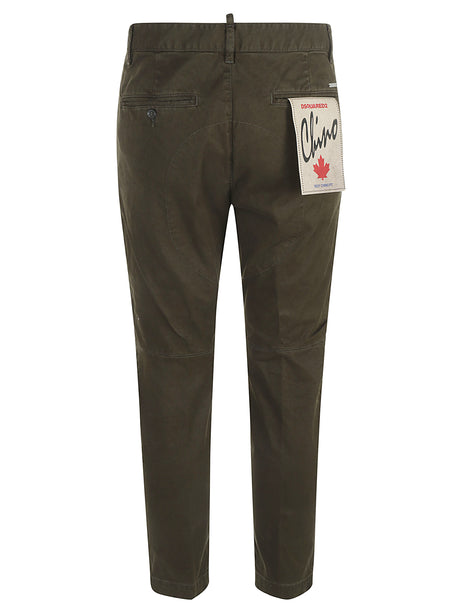 DSQUARED2 Military Green Trousers for Men - Tapered Leg Style