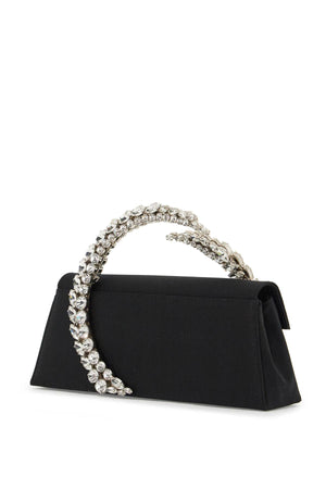 L'ALINGI Structured Silk Satin Clutch with Crystal Accents