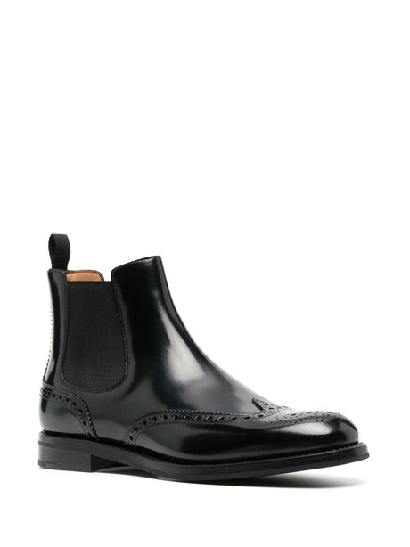 CHURCH'S Elegant Calf Leather Chelsea Ankle Boots