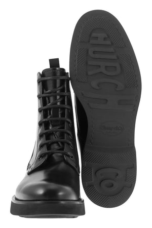 CHURCH'S Sleek and Chic: Black Lace-Up Ankle Boots for Women