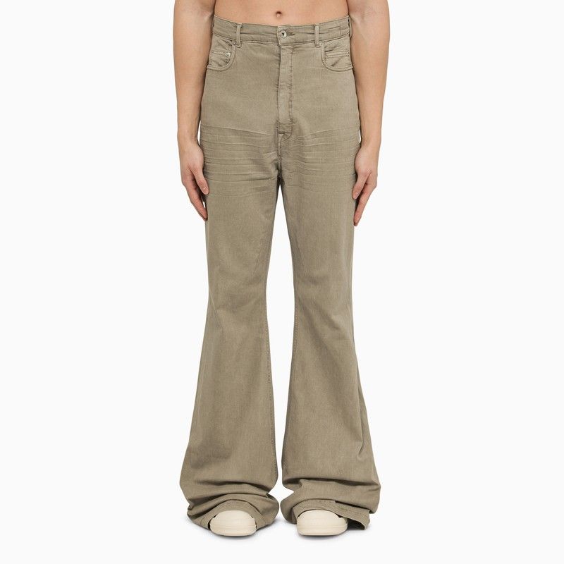 Men's Pearl Grey Flared Cotton Denim Trousers for SS24